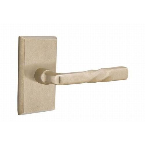 Montrose Lever Left Hand Passage With Style # 3 Rose Tumbled White Bronze Finish