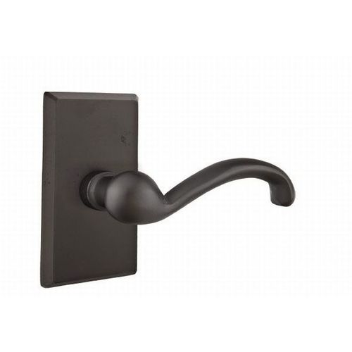 Teton Lever Left Hand Privacy With Style # 3 Rose Flat Black Finish