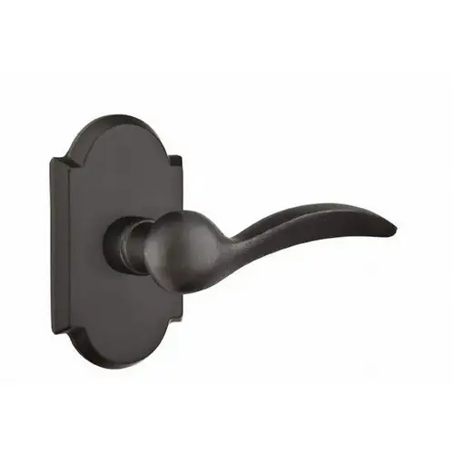 Durango Lever Right Hand Privacy With Style # 1 Rose Flat Black Finish