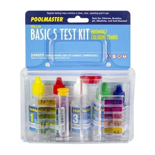 Poolmaster 22260 Basic 5-Way Test Kit for Alkalinity/Bromine/Chlorine/pH/Acid Demand