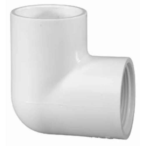 PVC Fittings 407007 3/4" 90 Elbow PVC Sch. 40 Slip x FPT White