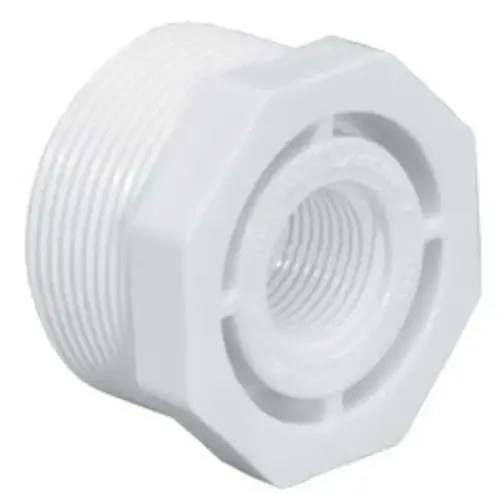 1" x 1/2" Bushing PVC Sch. 40 MPT x FPT White