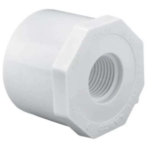 1" x 1/2" Bushing PVC Sch. 40 Spigot x FPT White