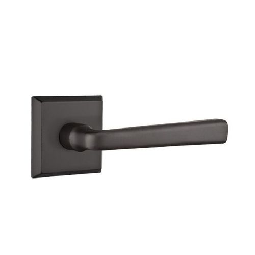 Cimarron Lever Left Hand Privacy With Style # 6 Rose Flat Black Finish