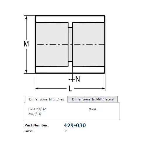 PVC Fittings 429030 3" Coupling PVC Sch. 40 Slip White