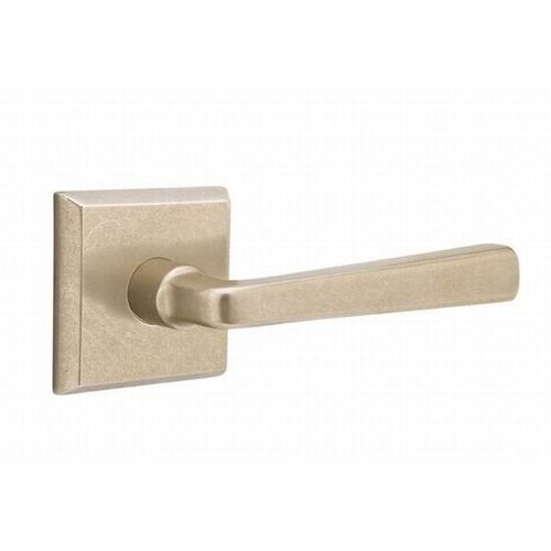 Cimarron Lever Right Hand Privacy With Style # 6 Rose Tumbled White Bronze Finish