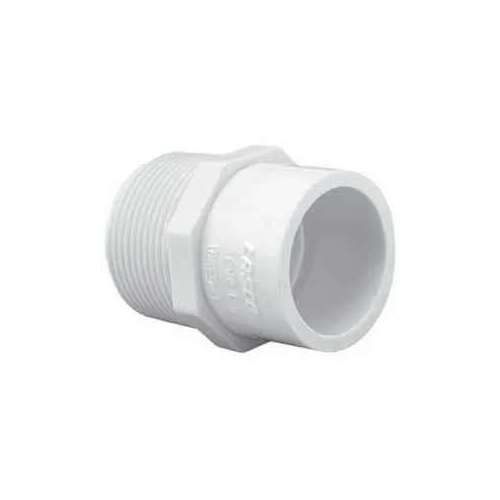 PVC Fittings 436074 1/2" x 3/4" Adapter PVC Sch. 40 MPT x Slip White