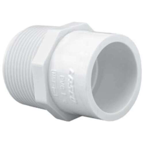 PVC Fittings 436101 3/4" x 1/2" Adapter PVC Sch. 40 MPT x Slip White