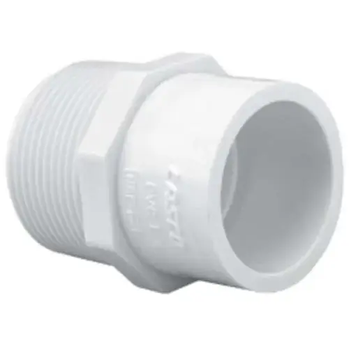 1" x 3/4" Adapter PVC Sch. 40 MPT x Slip White