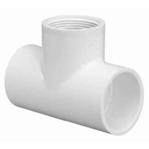 1" Tee PVC Sch. 40 Slip x FPT White