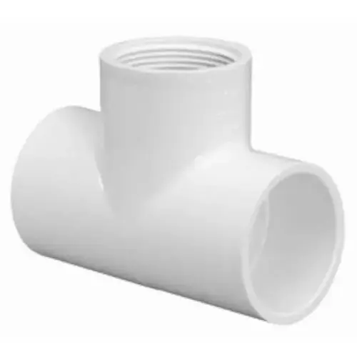 1-1/2" Tee PVC Sch. 40 Slip x FPT White