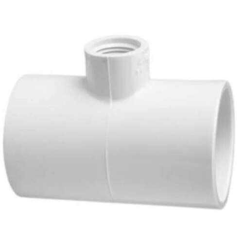 1-1/4" x 1-1/4" x 3/4" Tee PVC Sch. 40 Slip x Slip x FPT White