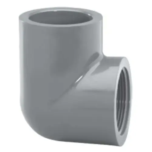 2" 90 Elbow PVC Sch. 80 Slip x FPT Gray