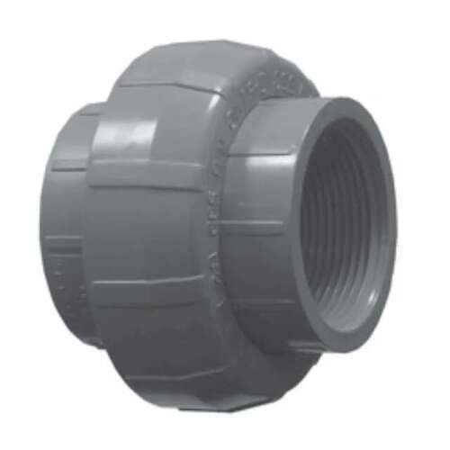 1" Union PVC Sch. 80 FPT x FPT Gray