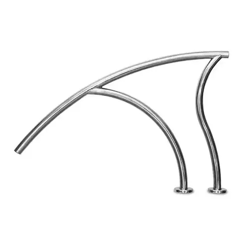 Designer Series 3-Bend Deck To Deck Return Stair Rail, Marine Grade Stainless Steel