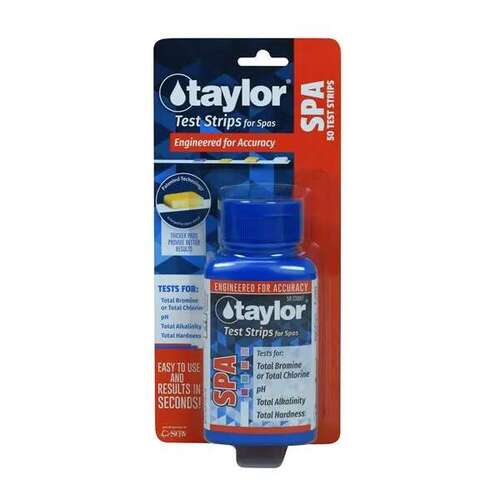 TAYLOR WATER TECHNOLOGIES, LLC S-1332-12 Spa Test Strips Chlorine/Bromine, 50 Strips