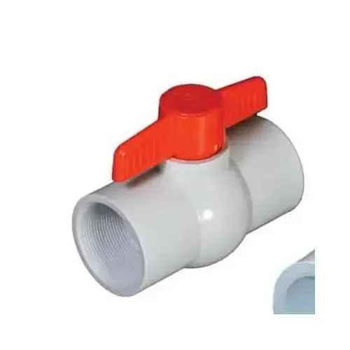 1/2" Slip White PVC 150 psi Non-Serviceable Ball Valve