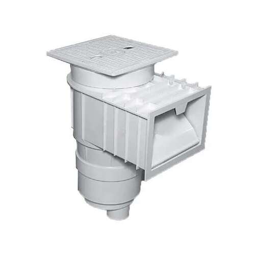 Waterway Plastics 540-6417-S Renegade Gunite Skimmer, 2 Port, Square Lid, 2" Socket (2 1/2" Spigot), Gray