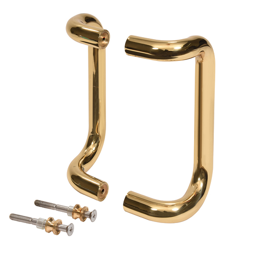 8" Polished Brass Offset Pull Handles Back-to-Back