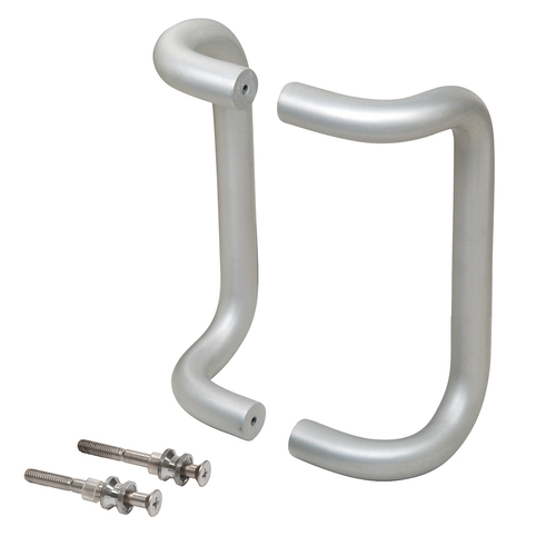 8" Clear Anodized Offset Pull Handles Back-to-Back