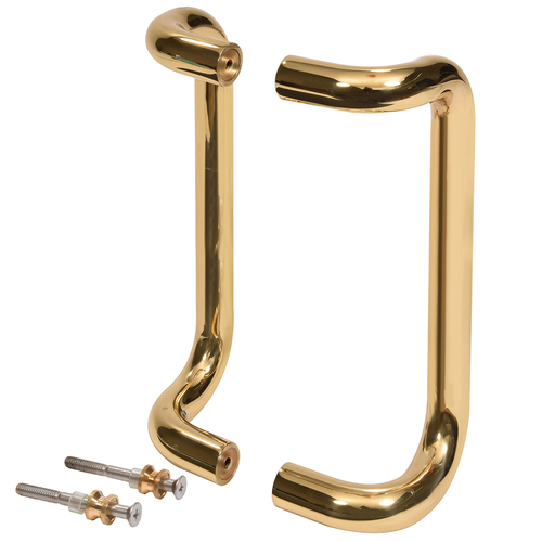 10" Polished Brass Offset Pull Handles Back-to-Back