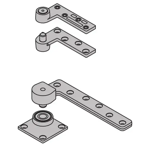 3/4" Offset Fire Rated Base Plate Pivot Set 600 Pound Bright Stainless Steel Finish