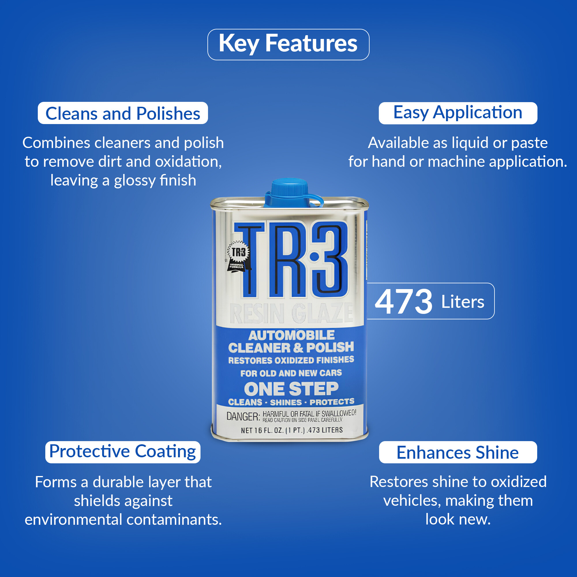 Blue Magic 12A-6 Resin Glaze Wax - Cleans, Shines and