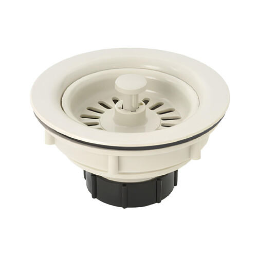 Basket Sink Strainer, Almond Plastic, 3.5-In.