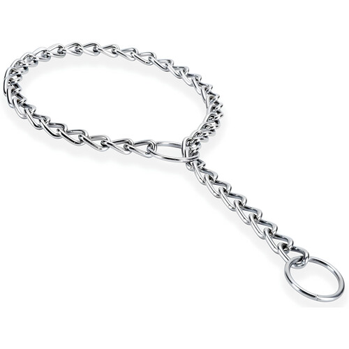 PDQ 12712 Choke Chain Collar Silver Lightweight Steel Dog Small/Medium Silver