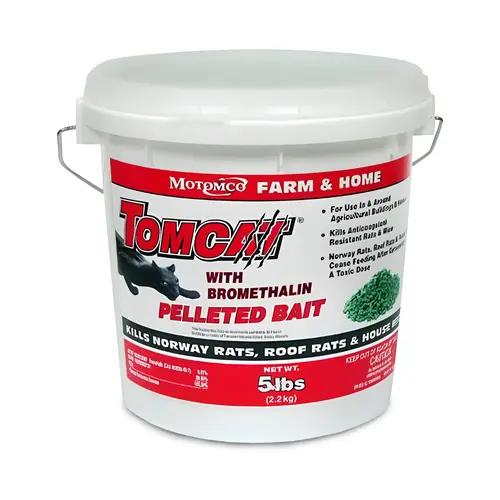 Motomco 22045 Tomcat with Bromethalin Pelleted Rodent Bait 5-lbs