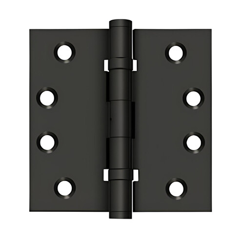 5 X 5 Square Solid Brass Heavy Duty Ball Bearing Hinge Flat Black Finish Pair