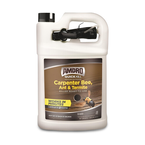 Amdro 100526850 QUICK KILL Carpenter Bee Killer, Liquid, Indoor, Outdoor, 1 gal White