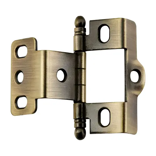 3/4" (19 mm) Full Inset Full Wrap Ball Tip Cabinet Hinge Antique Brass Finish