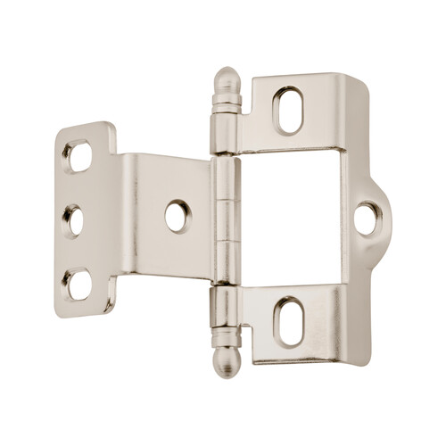 3/4" (19 mm) Full Inset Full Wrap Ball Tip Cabinet Hinge Satin Nickel Finish