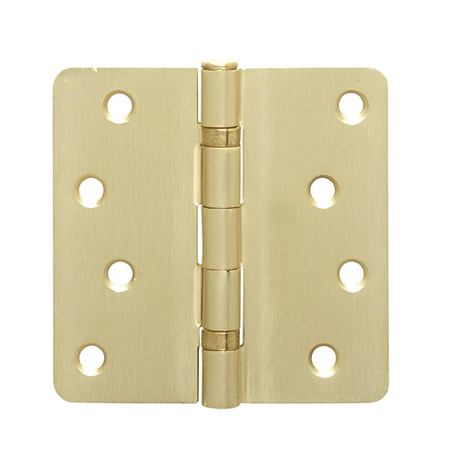 Dull Brass 4" x 4" Residential Bearing Hinge 1/4" Radius Pair