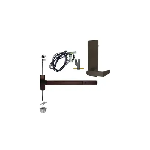 KIT - RX Request to Exit, Fire Rated CVR Concealed Vertical Rod Exit Device, Blank Escutcheon x Dane Lever Trim 510L-BE, 36" x 96", Less Dogging, RHR Right Hand Reverse/Reversible Handing, UL, Grade 1, 313AN/SP313 Anodized Aluminum, Duranodic Dark Bronze