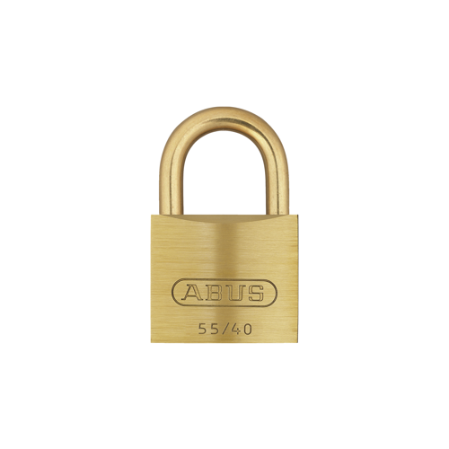 Abus Lock Company 55MB/40 KA 5401 Solid Brass Body Padlock, 1-1/2" Wide, 1/4" Shackle Diameter, 13/16" Horizontal Clearance, 7/8" Vertical Clearance, Keyed Alike 5401, Brass