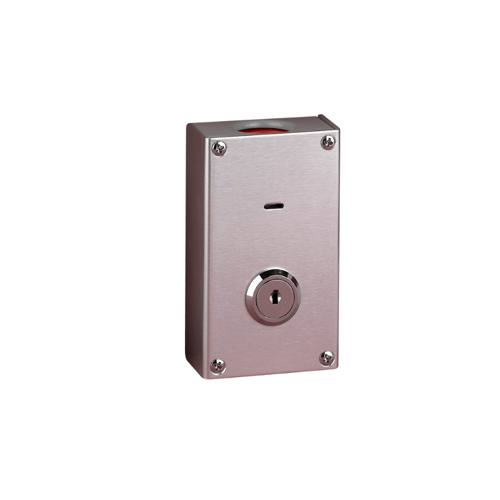 Arlenco Distribution Inc. HUSK-20 Mechanical Hold-Up Switch, Silent Operation with Key Reset. SPDT, Gray Metal Housing