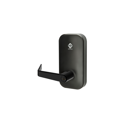 Centrios CEB100-AU-BSP-1803-54L-23/4SC-497-KR Bluetooth Mobile Access Cylindrical Lock, Augusta Lever, 6-Pin Para Keyway, 2-3/4" Backset, Grade 1, (4 AA Batteries), BSP Black Suede