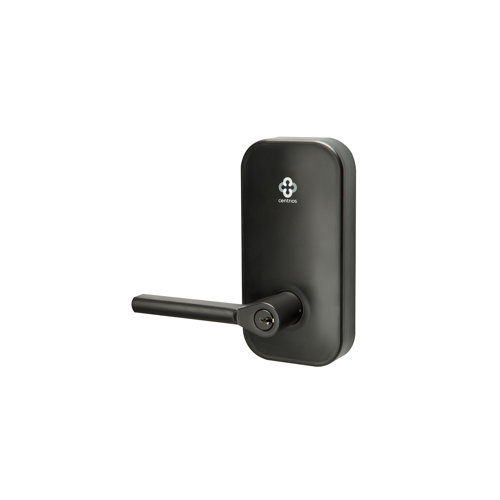 Centrios CEB100-TB-BSP-1803-54L-23/4SC-497-KR Bluetooth Mobile Access Cylindrical Lock, TB Lever, 6-Pin Para Keyway, 2-3/4" Backset, Grade 1, (4 AA Batteries), BSP Black Suede