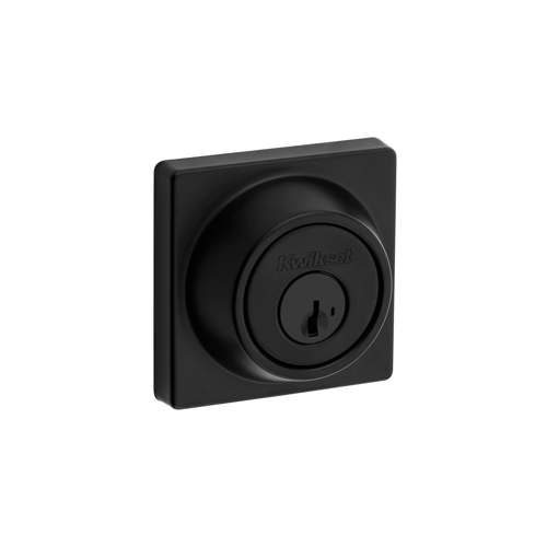 Single Cylinder Deadbolt, KW1 SmartKey, Keyed Alike 3, Radius Corner Adjustable Latch 2-3/8"-2-3/4" Backset, 85063 Radius Corner and 5303 Full Lip Strike, Grade 3, Matte Black 514