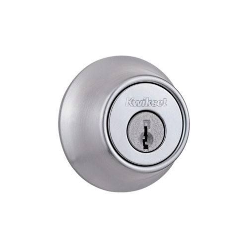 Double Cylinder Deadbolt, KW1 SmartKey, Radius Corner Adjustable Latch 2-3/8"-2-3/4" Backset, 85063 Radius Corner and 5303 Full Lip Strike, Grade 3, Satin Chrome 26D/626