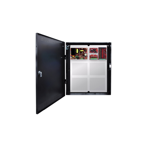 Life Safety Power FPO150-B100C8D8PE4M Up to 8-Doors, E4 Enclosure, Mercury-Compatible Backplate, 150W Dual Voltage Power Supply, 8 Output Lock Module - Fused, 8 Output Auxiliary Distribution Module - Class 2 Power Limited