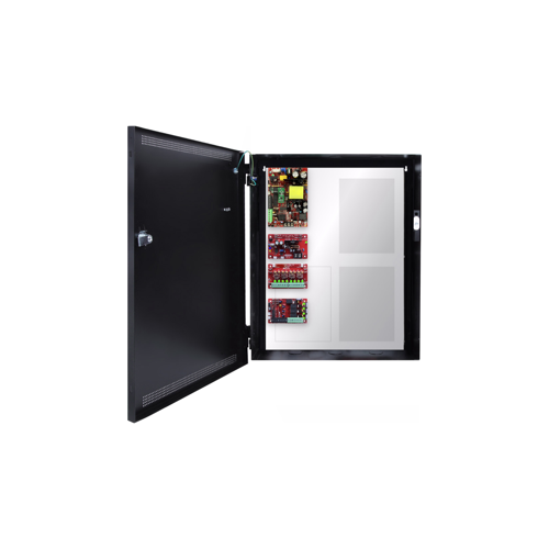 Life Safety Power FPO75-B100C4D8PE2M 2-4 Doors, E2 Enclosure, Mercury-Compatible Backplate, 75W Dual Voltage Power Supply, 4 Output Lock Module - Fused, 8 Output Auxiliary Distribution Module - Class 2 Power Limited, P Required by Code for Oregon & Washington