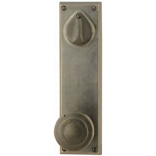 Butte Knob With Rectangular Sideplate Single Cylinder Passage Medium Bronze Finish