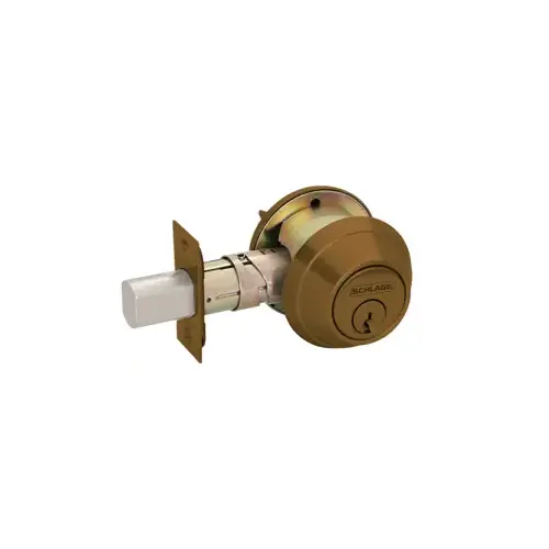 Deadbolt Single Cylinder, Schlage 6-Pin Cylinder, C123 Keyway (Keyed 6-Pin), Keyed Alike 4, 2-3/8 to 2-3/4 Adjustable Backset, Grade 1, 643E Aged Bronze