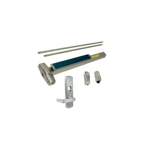 KIT - Fire-Rated (No Dogging), SVR (Surface Vertical Rod) Exit Device, 996L-NL-06 Nightlatch Lever Trim, LHR Left Hand Reverse/Reversible Handing, 36" x 84", Grade 1, 626/US26D Satin Chrome