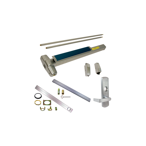 KIT - CD (Cylinder Dogging, Requires 1-1/4" Mortise Cylinder), SVR (Surface Vertical Rod) Smooth Exit Device, 996L-NL-06 Nightlatch Lever Trim (Requires Rim Cylinder), LHR Left Hand Reverse/Reversible Handing, (Snap Ring Tool Needed), 36" x 84", Grade 1, 626/US26D Satin Chrome