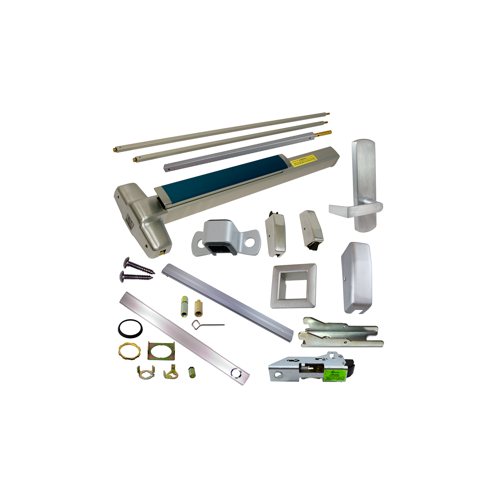 KIT - CD (Cylinder Dogging, Requires 1-1/4" Mortise Cylinder), SVR (Surface Vertical Rod) Smooth Exit Device, 996L-BE-06 Passage Lever Trim, LHR Left Hand Reverse/Reversible Handing, (Snap Ring Tool Needed), Less Bottom Rods, 36" x 84", Grade 1, 626/US26D Satin Chrome