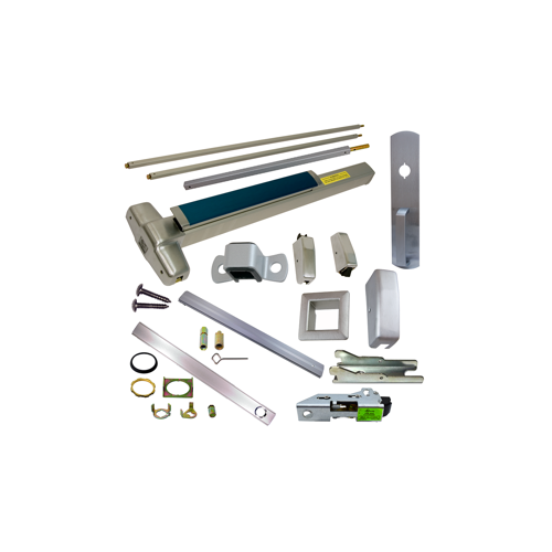 KIT - CD (Cylinder Dogging, Requires 1-1/4" Mortise Cylinder), SVR (Surface Vertical Rod) Smooth Exit Device, 990 Nightlatch Trim (Requires Rim Cylinder), Less Bottom Rods, 36" x 84", Grade 1, 626/US26D Satin Chrome